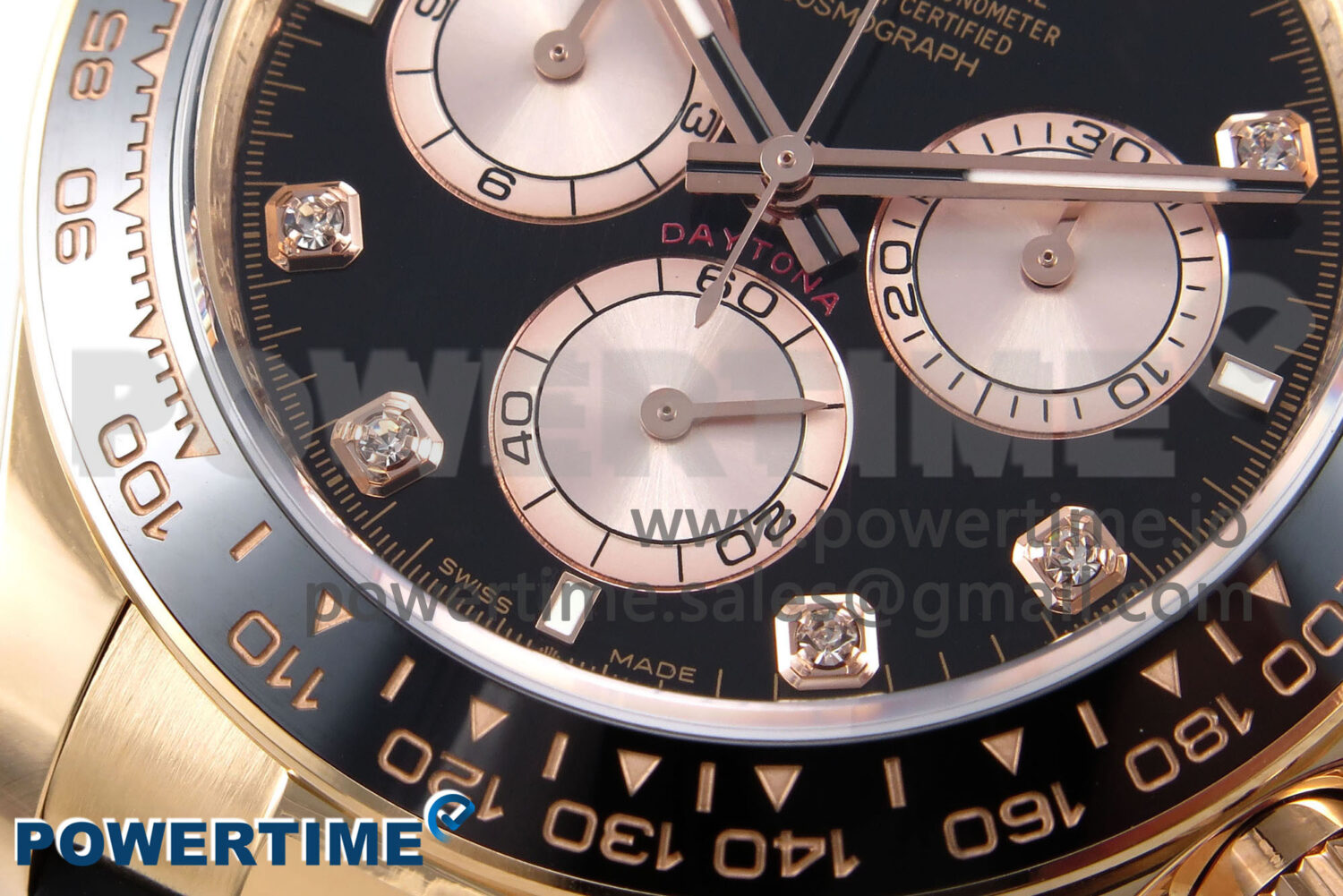 Daytona 126515 APSF 1:1 Best Edition Black/RG Diamonds Dial on Oysterflex Rubber Strap SH4131 (Gain Weight) - Image 5