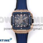 Square Bang Unico 42mm RG/Ceramic BBF 1:1 Best Edition Skeleton Dial on Blue Rubber Strap A1280