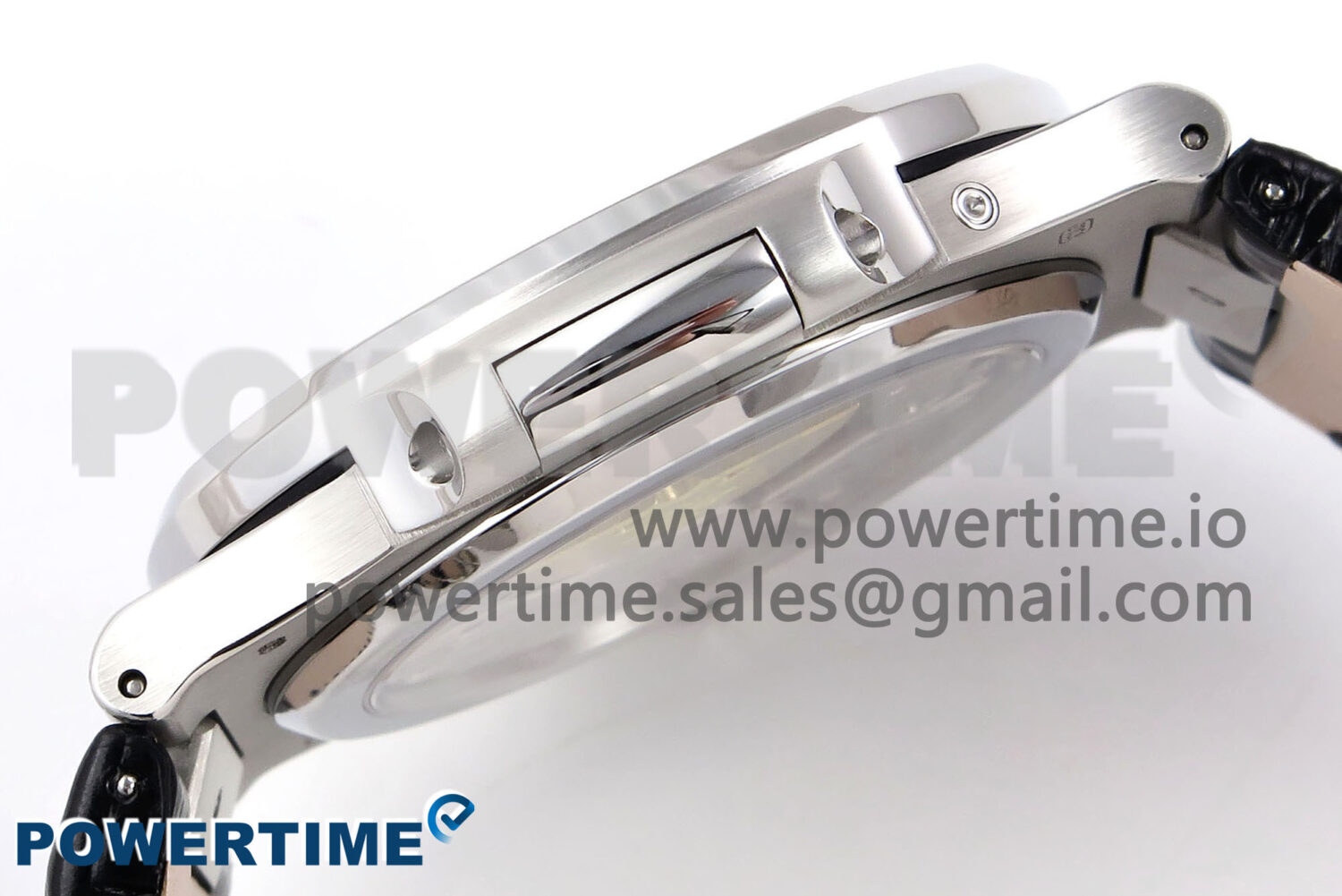 Nautilus 5712 SS PPF 1:1 Best Edition Blue Dial Diamonds Bezel on Black Leather Strap A240 Super Clone V2 - Image 6