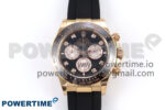 Daytona 126515 APSF 1:1 Best Edition Black/RG Diamonds Dial on Oysterflex Rubber Strap SH4131 (Gain Weight)
