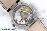 Nautilus 5712 SS PPF 1:1 Best Edition Blue Dial Diamonds Bezel on Black Leather Strap A240 Super Clone V2 - Image 8