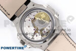 Nautilus 5712 SS PPF 1:1 Best Edition Gray Dial Diamonds Bezel on Black Leather Strap A240 Super Clone V2 - Image 8