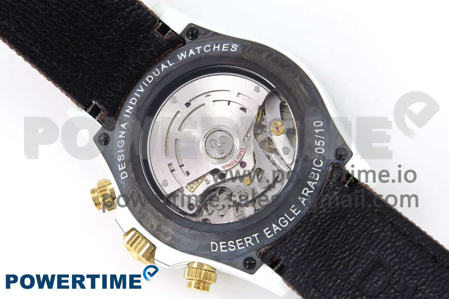 Daytona DIW White Carbon DIWF Best Edition Cream/Brown Dial on Brown Nylon Strap - Image 11