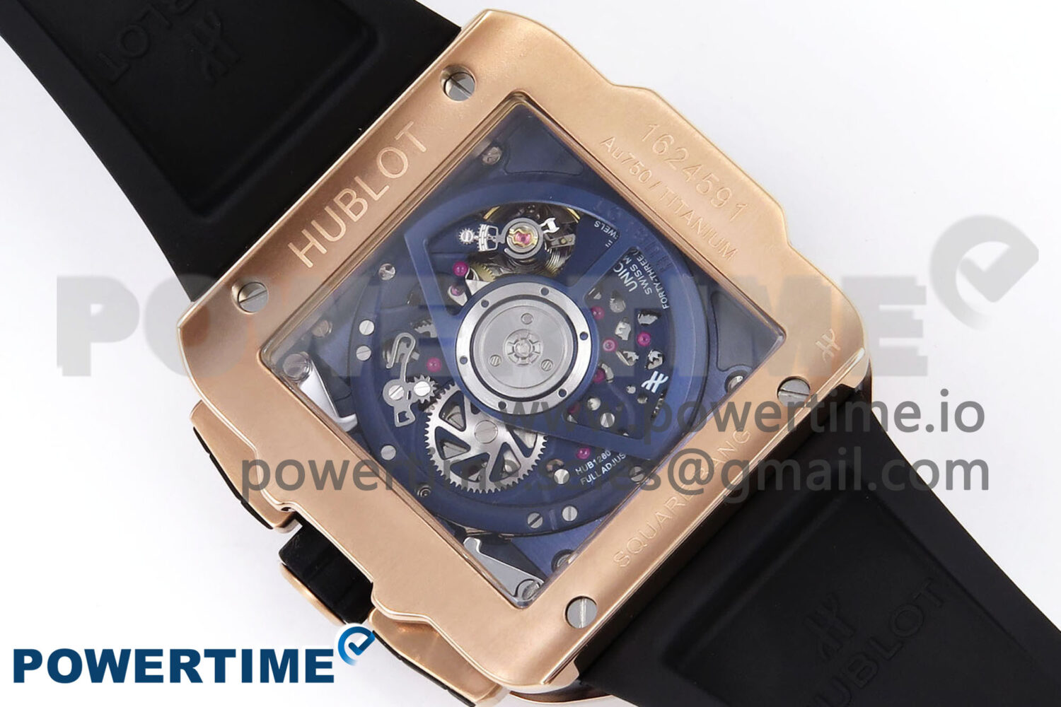 Square Bang Unico 42mm RG/Ceramic BBF 1:1 Best Edition Skeleton Dial on Blue Rubber Strap A1280 - Image 8