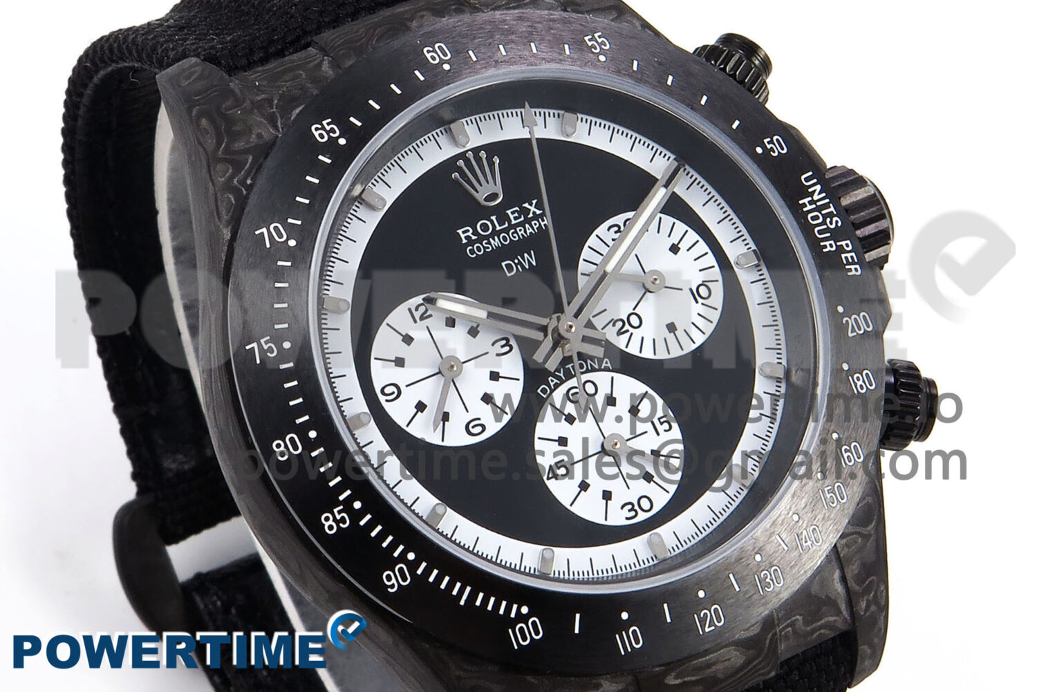 Daytona DIW Black Carbon DIWF Best Edition Black/White Dial on Black Nylon Strap SH4130 - Image 3