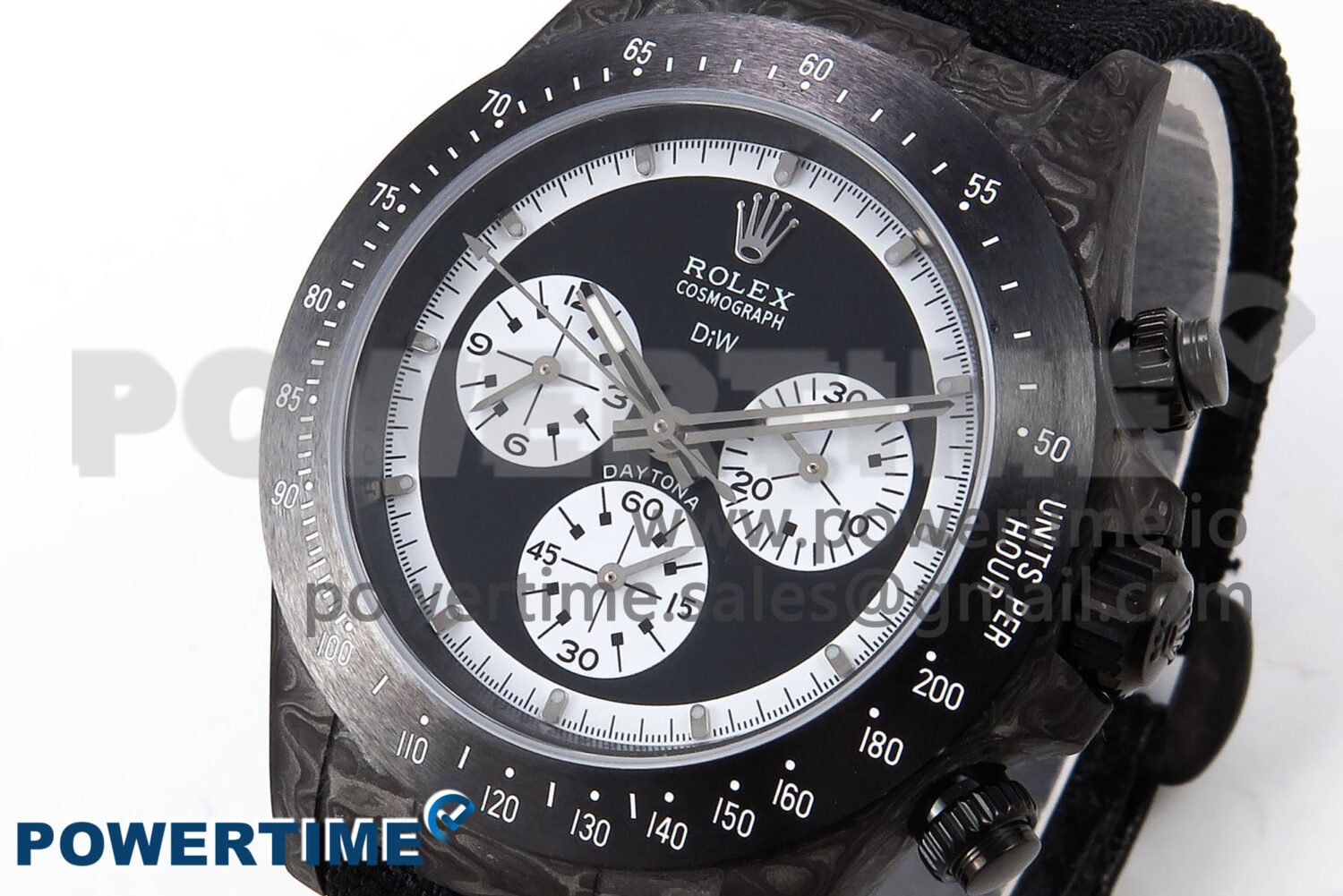 Daytona DIW Black Carbon DIWF Best Edition Black/White Dial on Black Nylon Strap SH4130 - Image 2