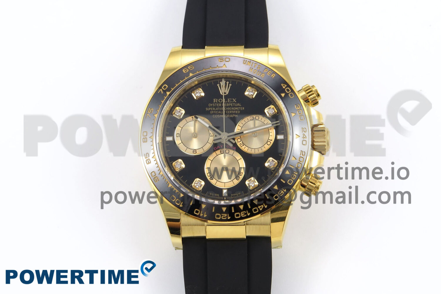 Daytona 116518 APSF 1:1 Best Edition Black/YG Dial on Oysterflex Rubber Strap SH4131 (Gain Weight) - Image 1