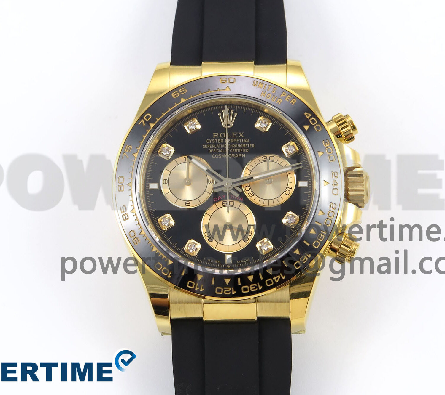Daytona 116518 APSF 1:1 Best Edition Black/YG Dial on Oysterflex Rubber Strap SH4131 (Gain Weight)