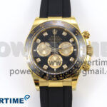 Daytona 116518 APSF 1:1 Best Edition Black/YG Dial on Oysterflex Rubber Strap SH4131 (Gain Weight)