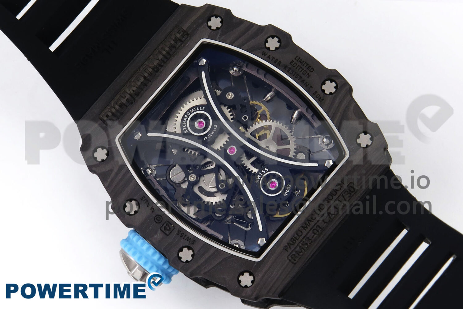 RM053-01 Real Forge Carbon JBF Best Edition Skeleton Dial on Black Rubber Strap Asian Movement - Image 8