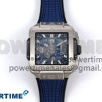 Square Bang Unico 42mm Ti BBF 1:1 Best Edition Skeleton Dial on Blue Rubber Strap A1280