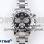 Daytona 126509 QF 1:1 Best Edition Black/Silver Diamonds Dial on SS Braclet SH4131 V6 (Gain Weight）