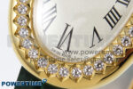 Baignoire Watch YG AF 1:1 Best Edition White Dial Diamonds Bezel on Green Croco Strap RONDA Quartz - Image 5