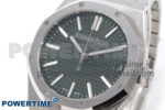 Royal Oak 41mm 15510 “50th Anniversary” SS IPF 1:1 Best Edition Green Textured Dial on SS Bracelet SA4302 Super Clone - Image 3