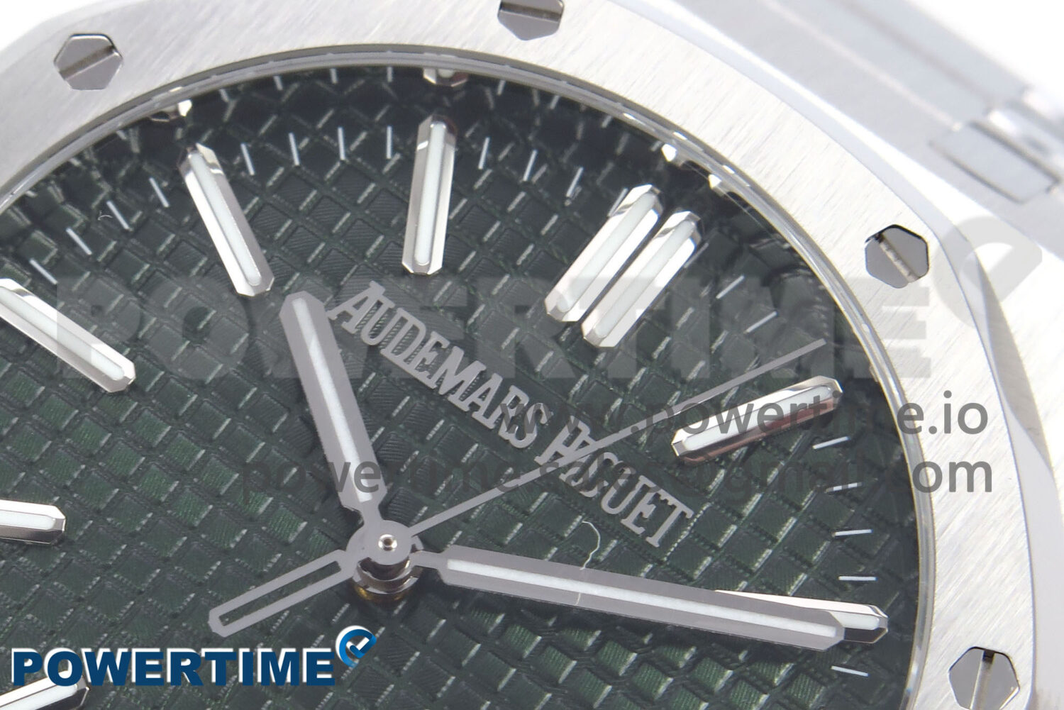 Royal Oak 41mm 15510 “50th Anniversary” SS IPF 1:1 Best Edition Green Textured Dial on SS Bracelet SA4302 Super Clone - Image 4