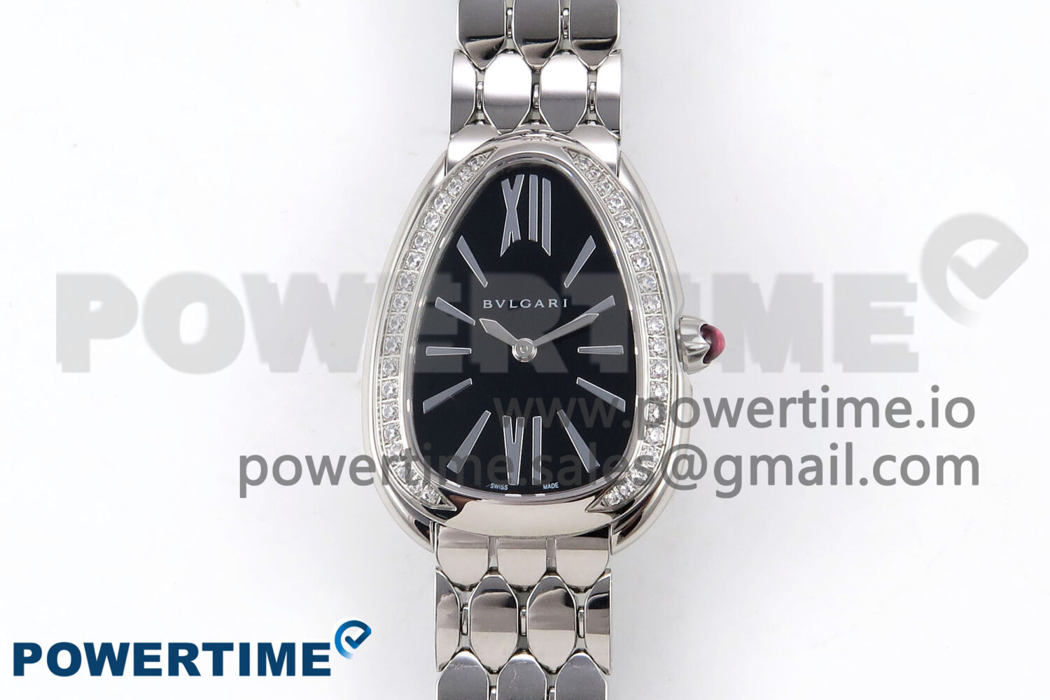 Serpenti Seduttori Watch SS BVF 1:1 Best Edition Black Dial Diamonds Bezel on SS Bracelet Swiss Quartz - Image 1