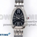 Serpenti Seduttori Watch SS BVF 1:1 Best Edition Black Dial Diamonds Bezel on SS Bracelet Swiss Quartz