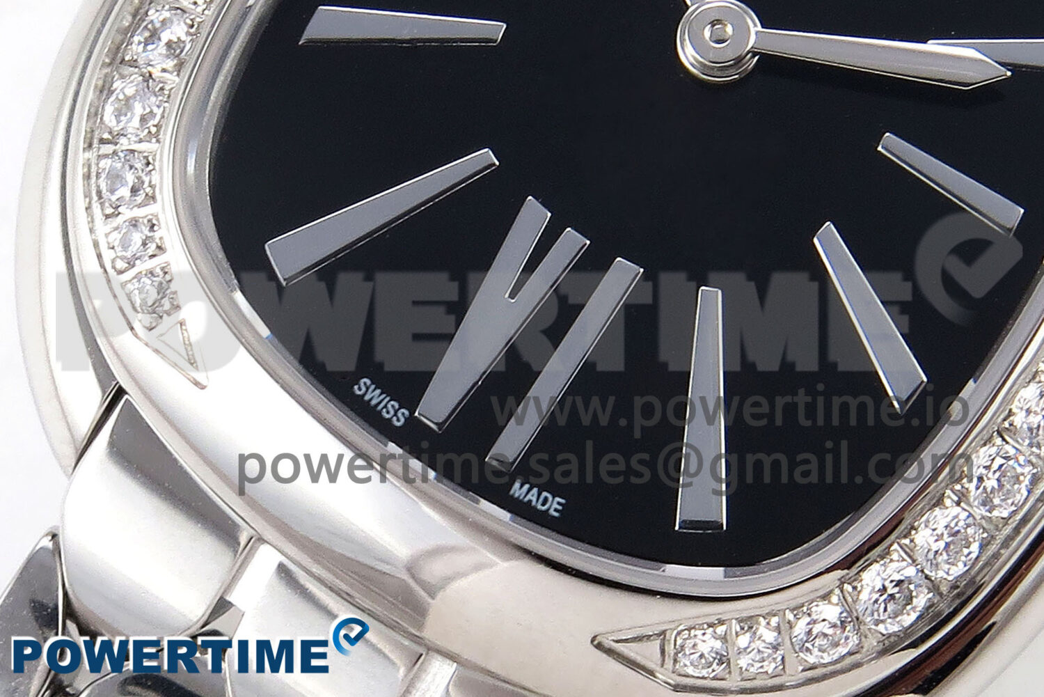 Serpenti Seduttori Watch SS BVF 1:1 Best Edition Black Dial Diamonds Bezel on SS Bracelet Swiss Quartz - Image 5