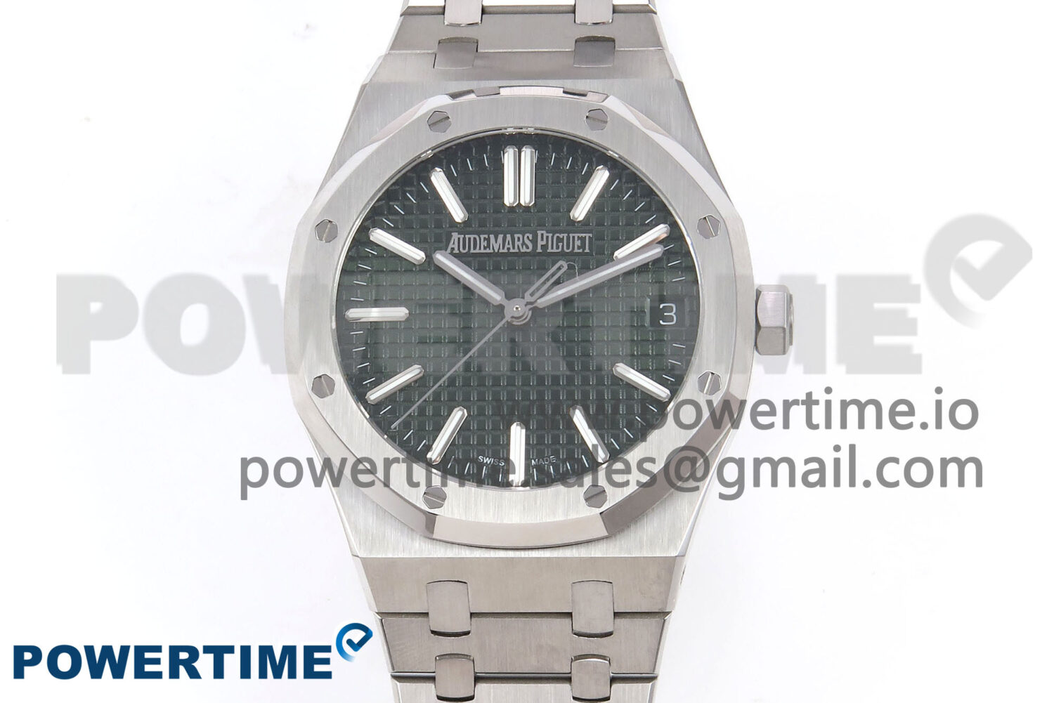 Royal Oak 41mm 15510 “50th Anniversary” SS IPF 1:1 Best Edition Green Textured Dial on SS Bracelet SA4302 Super Clone - Image 1