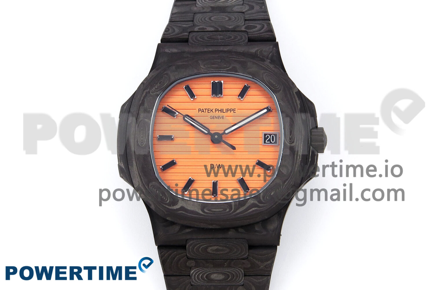 Nautilus 5711 DIW Carbon DIWF 1:1 Best Edition Orange Textured Dial on Carbon Bracelet 324CS - Image 1