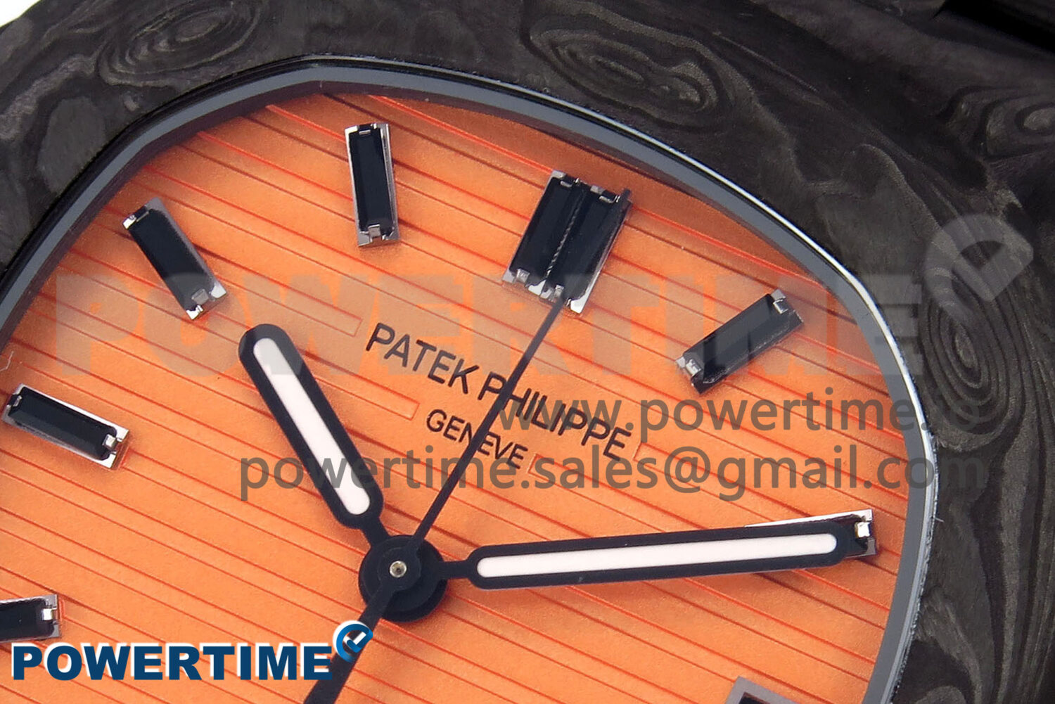 Nautilus 5711 DIW Carbon DIWF 1:1 Best Edition Orange Textured Dial on Carbon Bracelet 324CS - Image 4