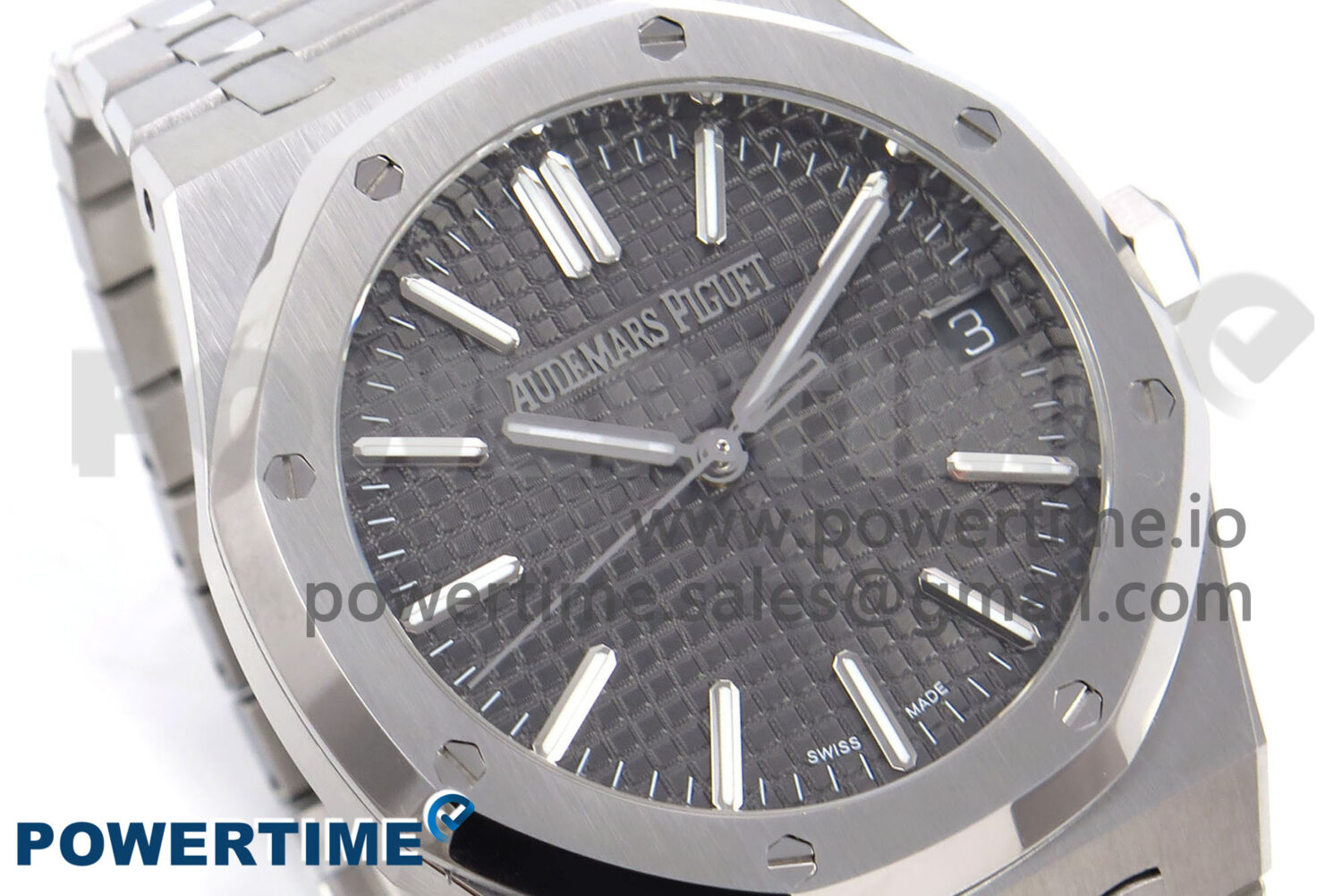 Royal Oak 41mm 15510 “50th Anniversary” SS IPF 1:1 Best Edition Gray Textured Dial on SS Bracelet SA4302 Super Clone - Image 2
