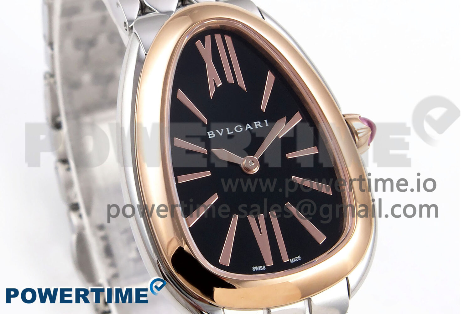 Serpenti Seduttori Watch RG/SS BVF 1:1 Best Edition Black Dial on SS Bracelet Swiss Quartz - Image 3