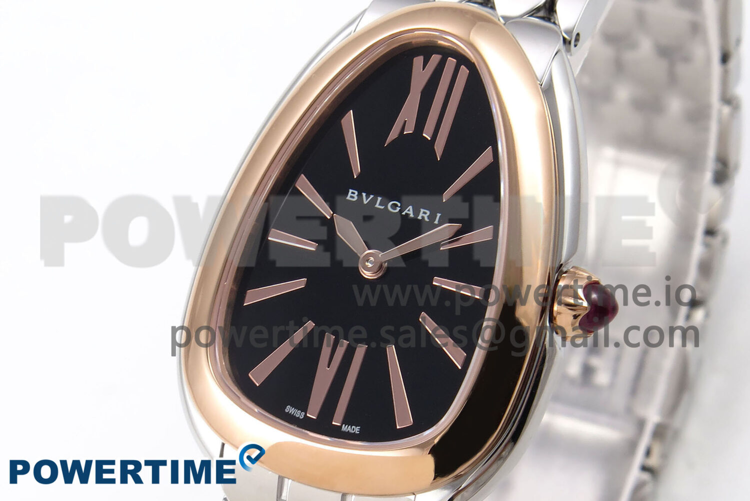 Serpenti Seduttori Watch RG/SS BVF 1:1 Best Edition Black Dial on SS Bracelet Swiss Quartz - Image 2