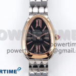 Serpenti Seduttori Watch RG/SS BVF 1:1 Best Edition Black Dial on SS Bracelet Swiss Quartz