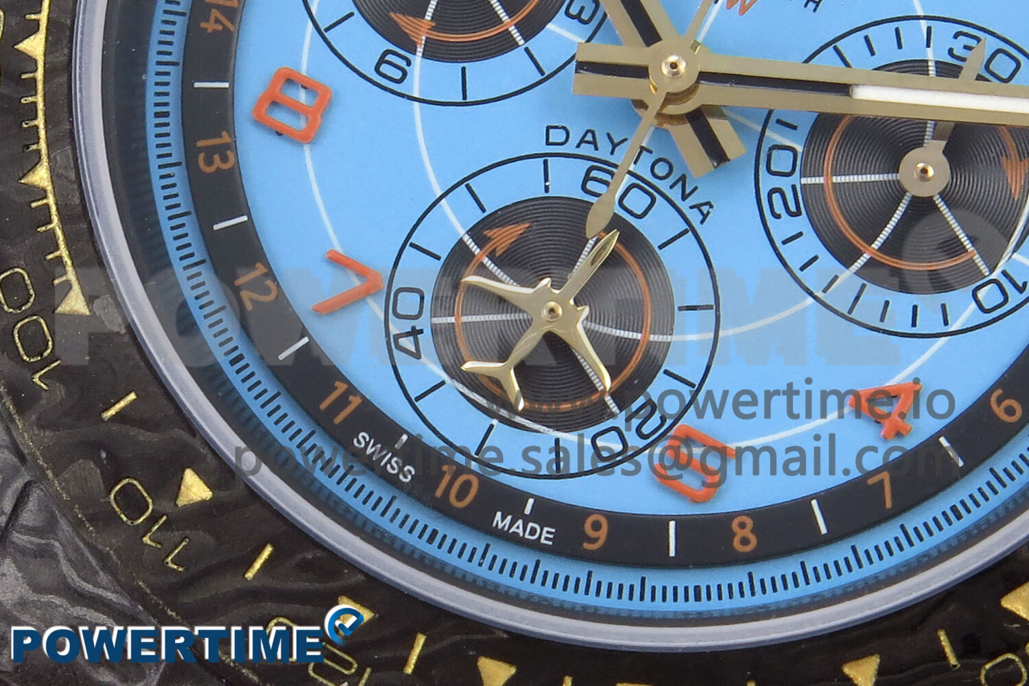 Daytona DIW Black Carbon DIWF Best Edition Blue Dial on Orange Nylon Strap SH4130 - Image 5