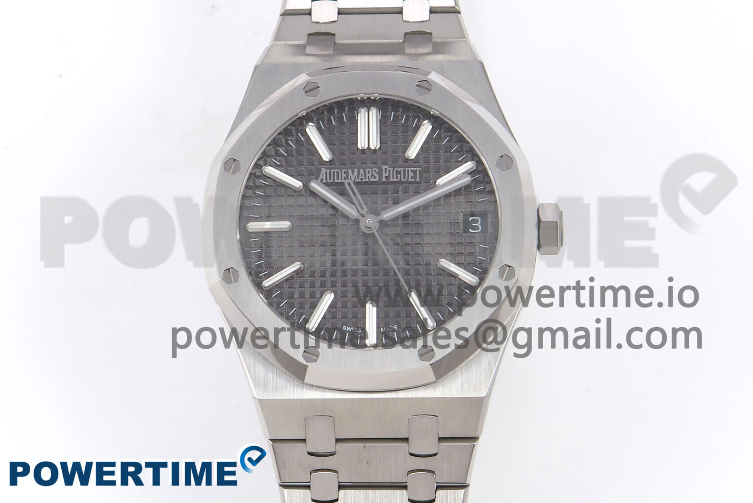 Royal Oak 41mm 15510 “50th Anniversary” SS IPF 1:1 Best Edition Gray Textured Dial on SS Bracelet SA4302 Super Clone - Image 1
