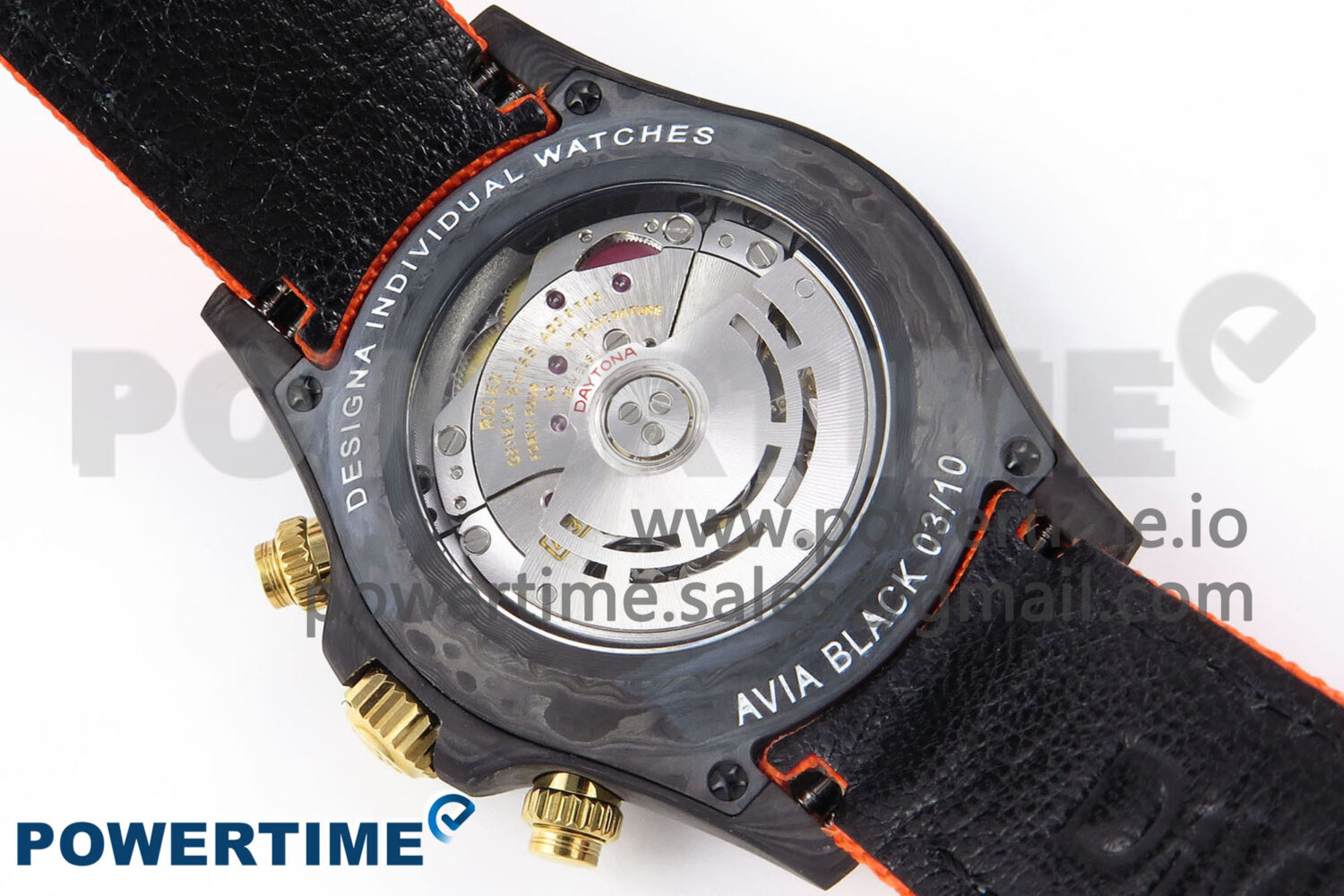 Daytona DIW Black Carbon DIWF Best Edition Blue Dial on Orange Nylon Strap SH4130 - Image 10