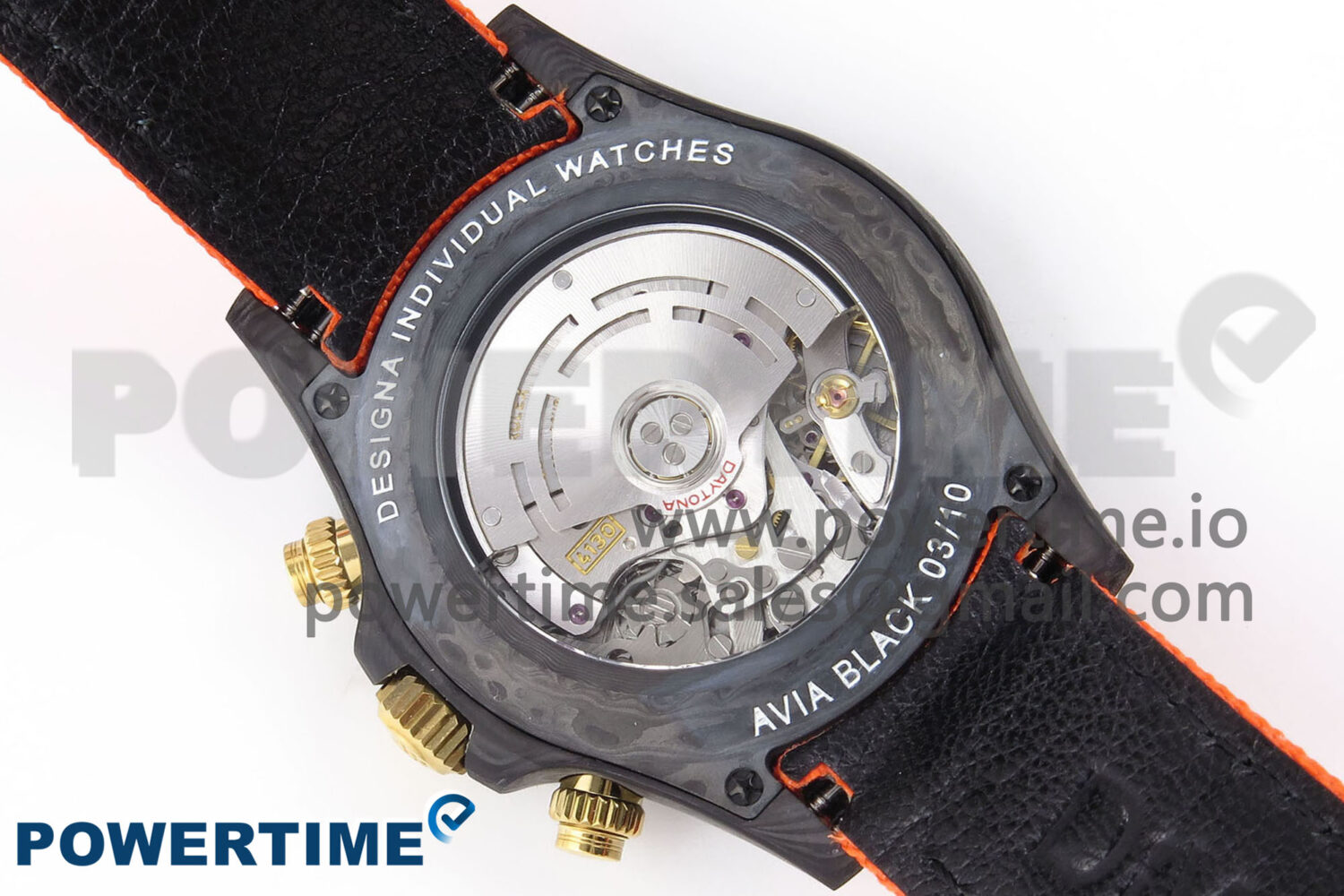Daytona DIW Black Carbon DIWF Best Edition Blue Dial on Orange Nylon Strap SH4130 - Image 11