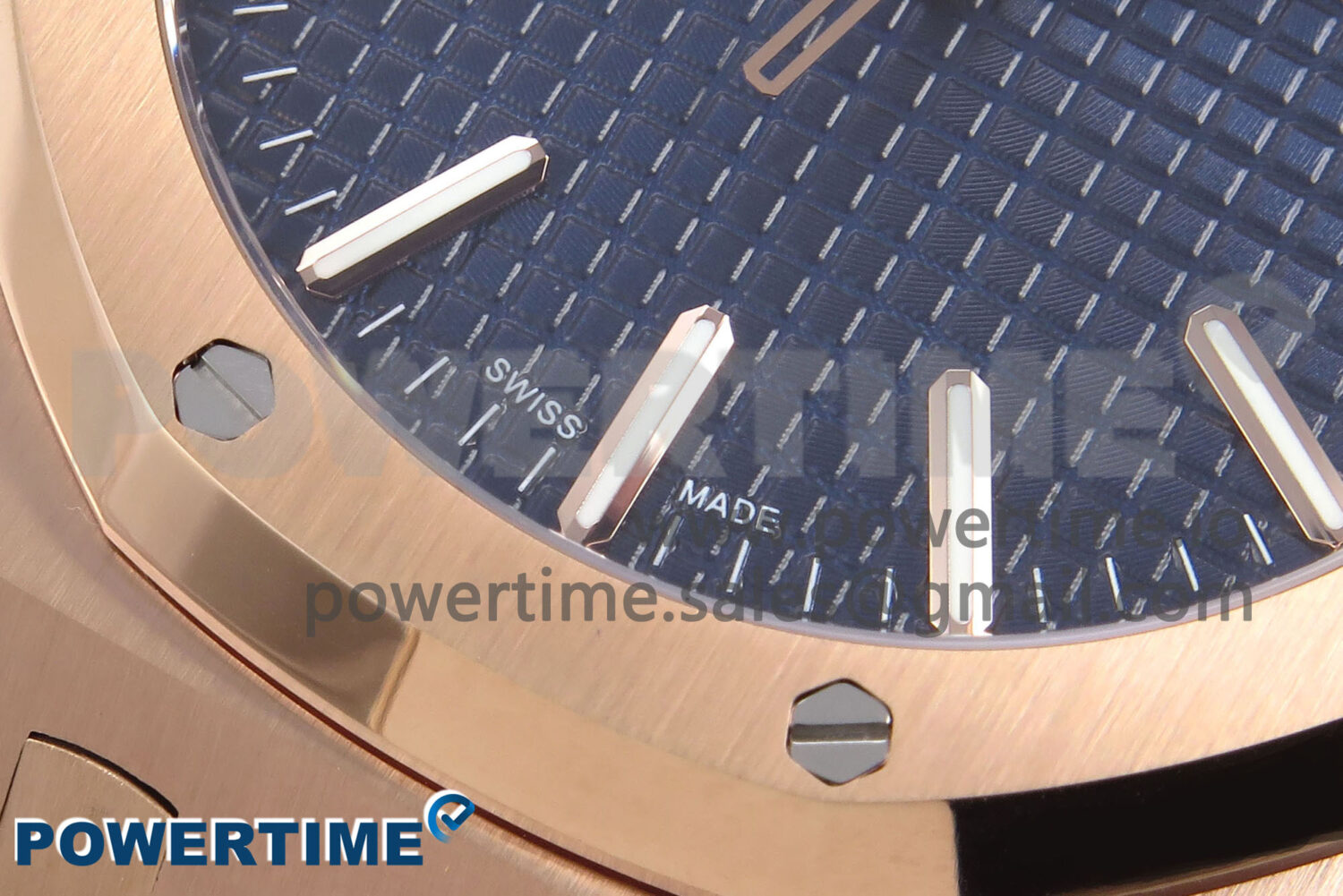 Royal Oak 41mm 15510 “50th Anniversary” RG IPF 1:1 Best Edition Blue Textured Dial on RG Bracelet SA4302 Super Clone - Image 5