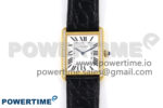 Tank Solo Ladies 28mm YG Diamonds Bezel AF 1:1 Best Edition White Dial on Black Croco Strap Jap Quartz