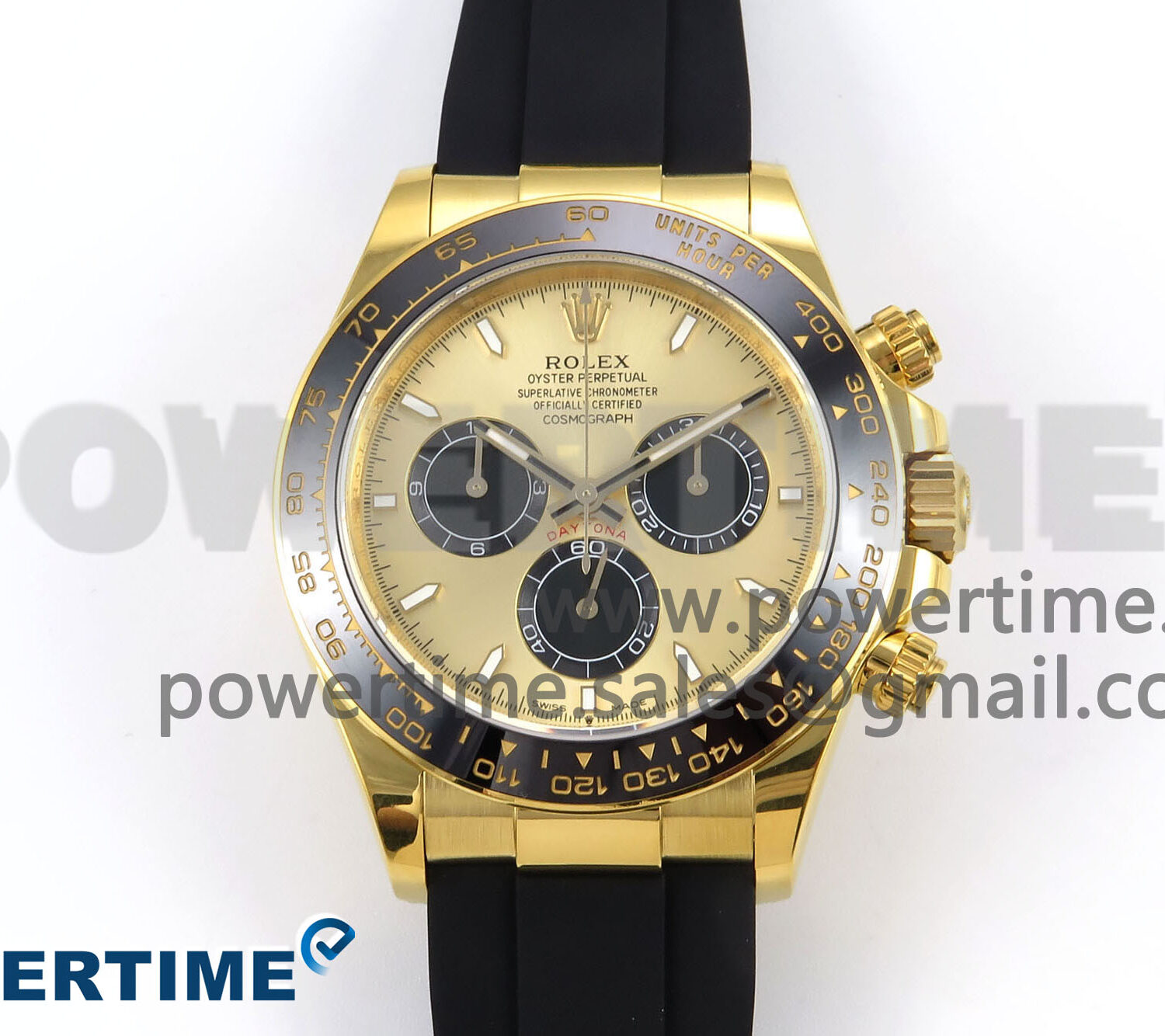 Daytona 126518 APSF 1:1 Best Edition YG/Black Dial on Oysterflex Rubber Strap SH4131 (Gain Weight)