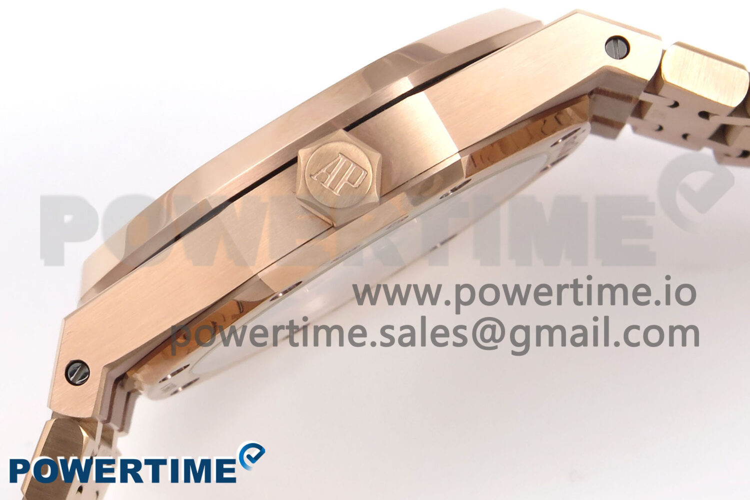 Royal Oak 41mm 15510 “50th Anniversary” RG IPF 1:1 Best Edition Blue Textured Dial on RG Bracelet SA4302 Super Clone - Image 6