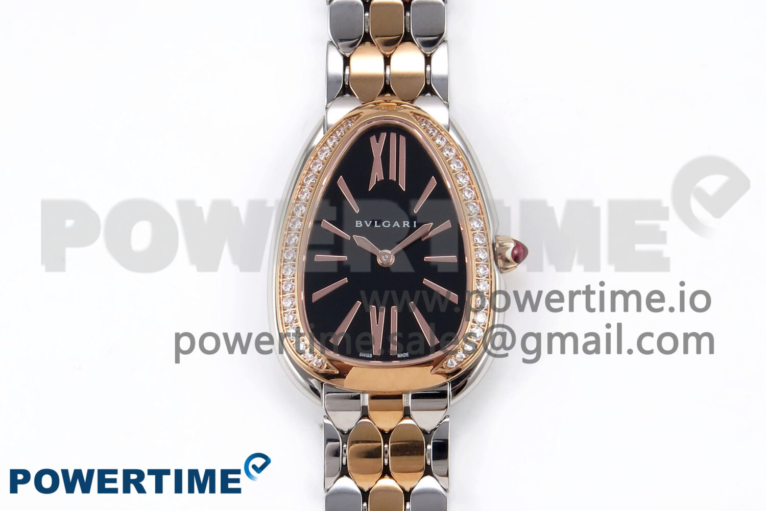 Serpenti Seduttori Watch RG/SS BVF 1:1 Best Edition Black Dial Diamonds Bezel on RG/SS Bracelet Swiss Quartz - Image 1