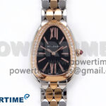 Serpenti Seduttori Watch RG/SS BVF 1:1 Best Edition Black Dial Diamonds Bezel on RG/SS Bracelet Swiss Quartz