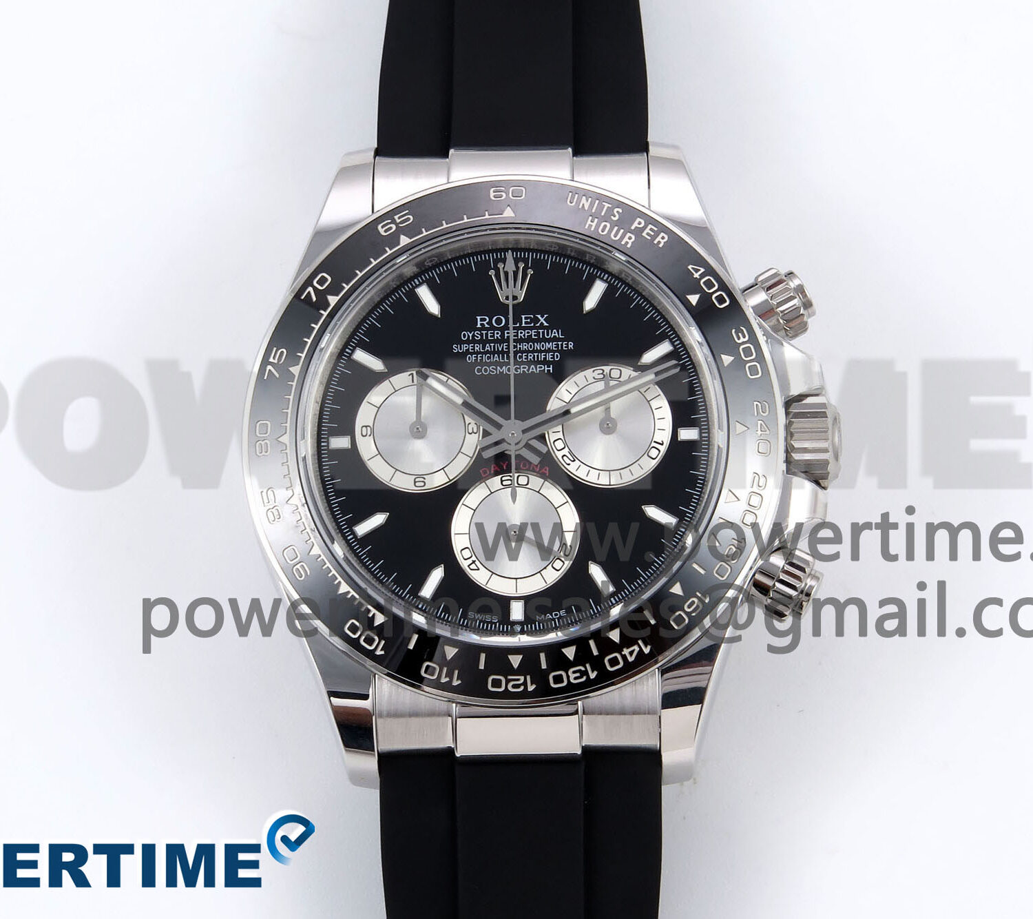 Daytona 126519 APSF 1:1 Best Edition Black/Silver Stick Dial on Oysterflex Rubber Strap SH4131 (Gain Weight)
