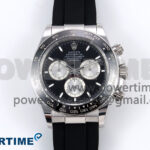 Daytona 126519 APSF 1:1 Best Edition Black/Silver Stick Dial on Oysterflex Rubber Strap SH4131 (Gain Weight)