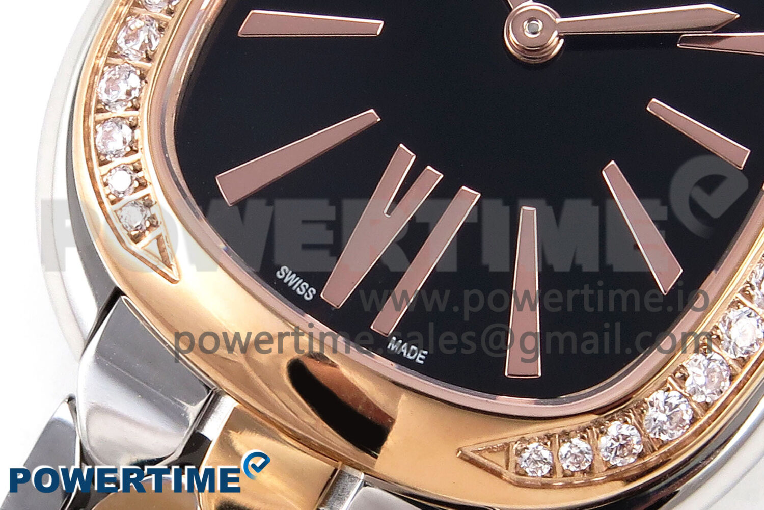 Serpenti Seduttori Watch RG/SS BVF 1:1 Best Edition Black Dial Diamonds Bezel on RG/SS Bracelet Swiss Quartz - Image 5