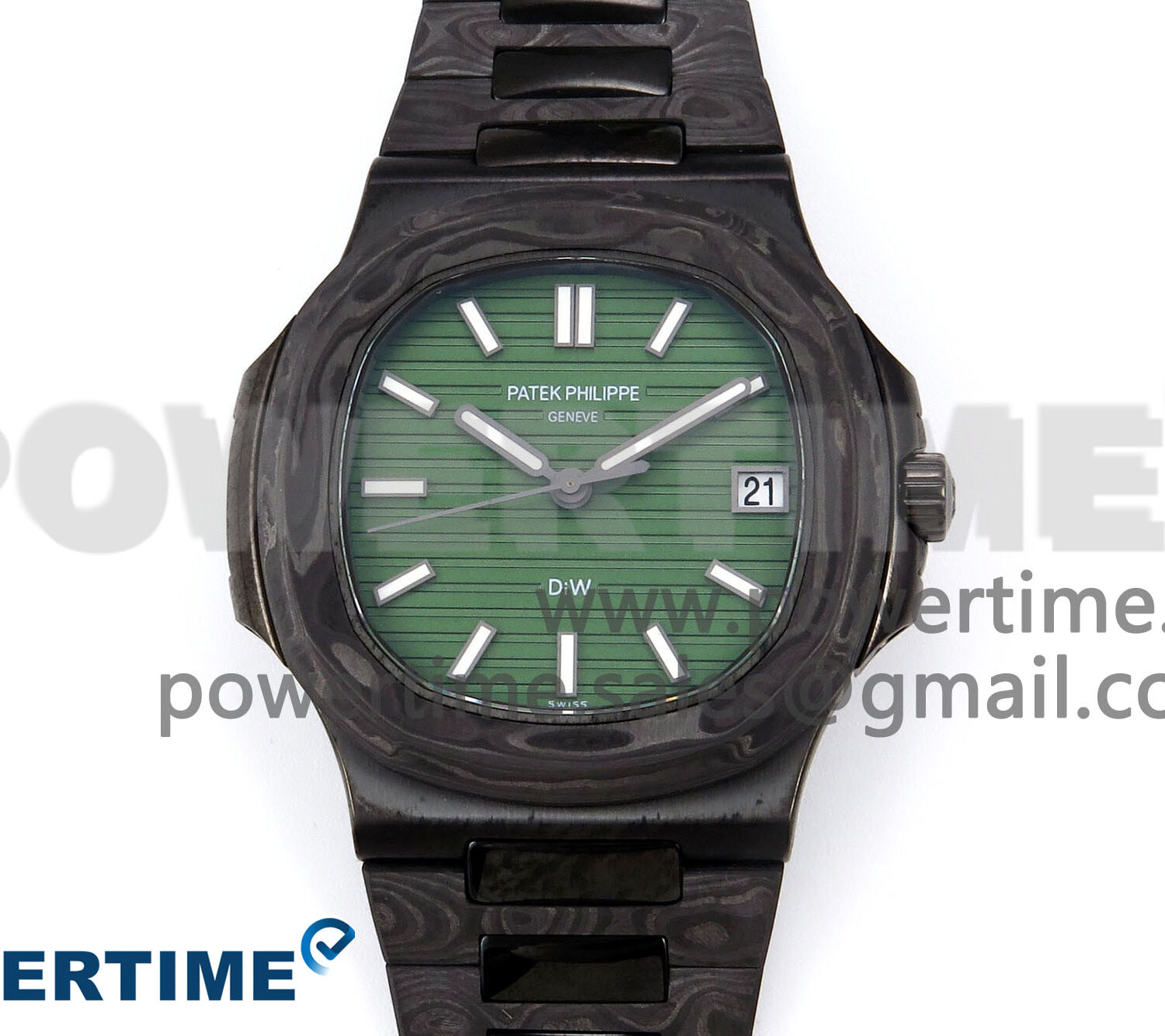 Nautilus 5711 DIW Carbon DIWF 1:1 Best Edition Green Textured Dial on Carbon Bracelet 324CS