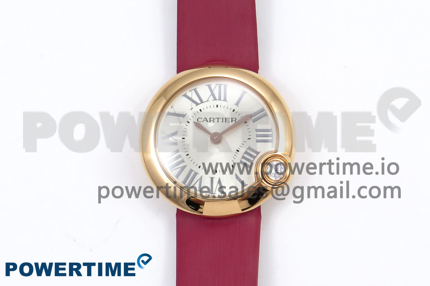 Ballon Blanc 30mm RG AF 1:1 Best Edition Silver Dial on Pink Fabric Strap Ronda Quartz - Image 1