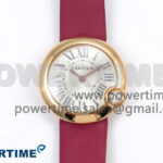 Ballon Blanc 30mm RG AF 1:1 Best Edition Silver Dial on Pink Fabric Strap Ronda Quartz