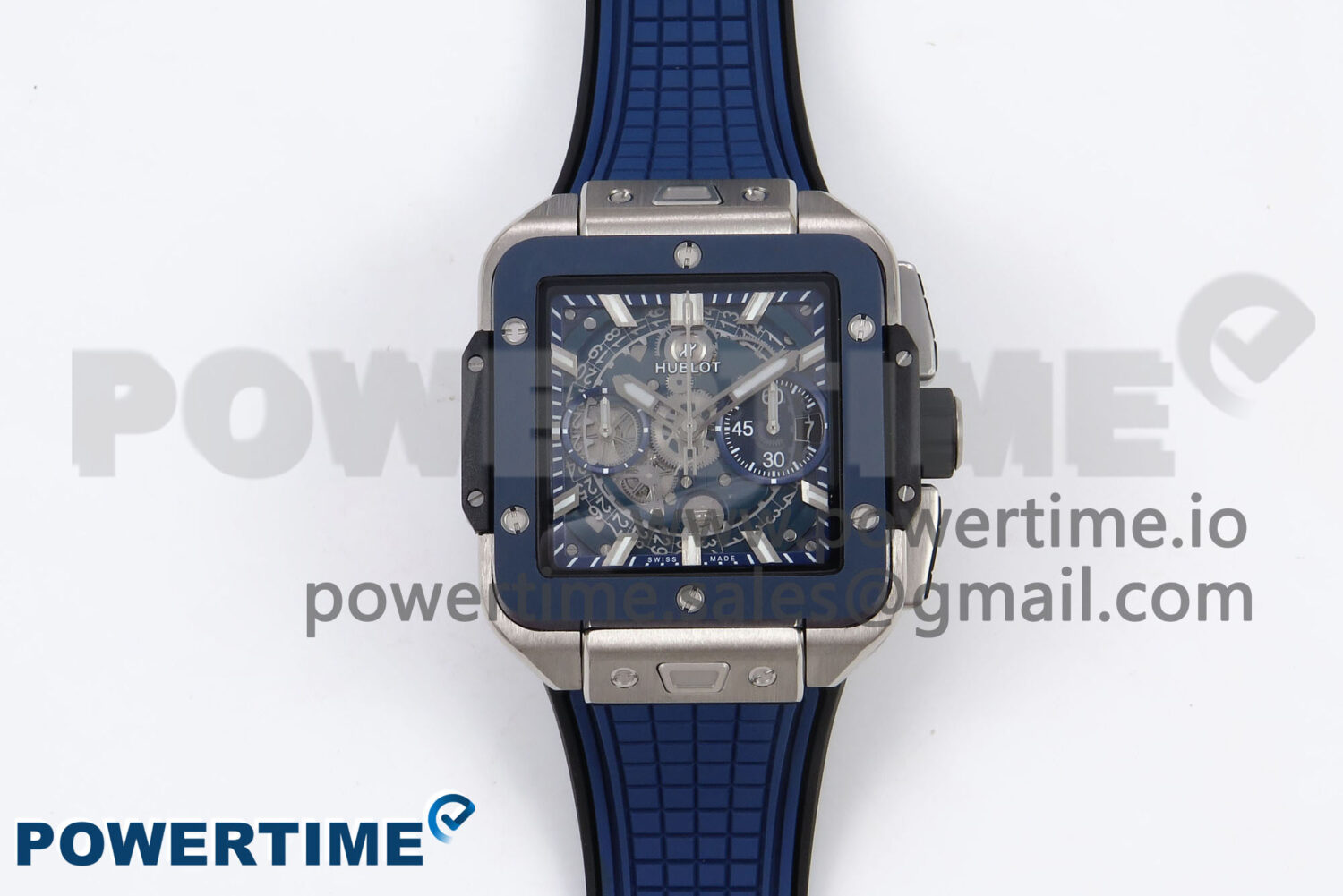 Square Bang Unico 42mm Ti/Ceramic BBF 1:1 Best Edition Skeleton Dial on Blue Rubber Strap A1280 - Image 1