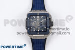 Square Bang Unico 42mm Ti/Ceramic BBF 1:1 Best Edition Skeleton Dial on Blue Rubber Strap A1280