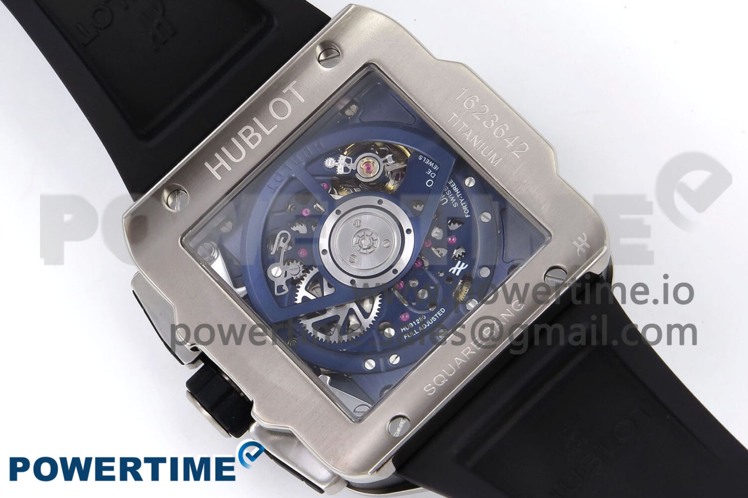 Square Bang Unico 42mm Ti/Ceramic BBF 1:1 Best Edition Skeleton Dial on Blue Rubber Strap A1280 - Image 8