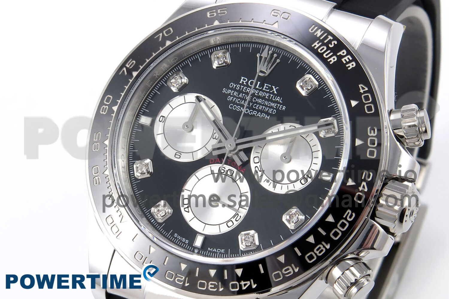 Daytona 126519 APSF 1:1 Best Edition Black/Silver Diamonds Dial on Oysterflex Rubber Strap SH4131 (Gain Weight) - Image 3