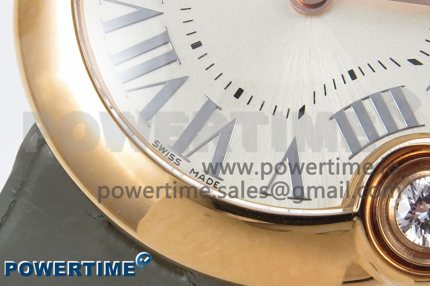 Ballon Blanc 30mm RG AF 1:1 Best Edition Silver Dial on Gray Fabric Strap Ronda Quartz - Image 5